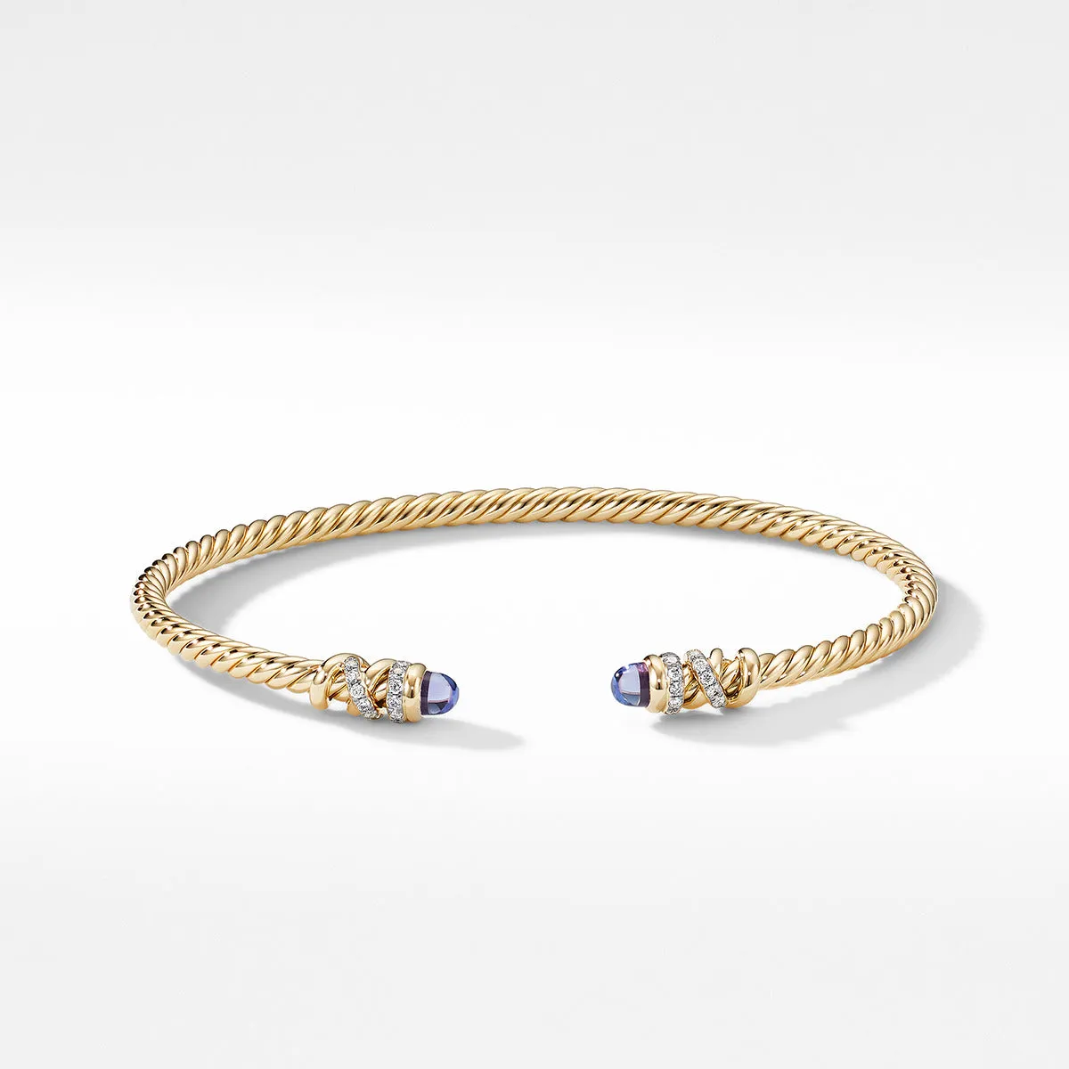 Petite Helena Bracelet in 18K Yellow Gold with Tanzanite and Pave Diamonds