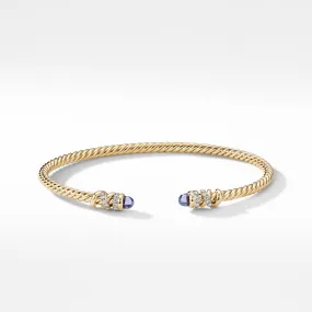 Petite Helena Bracelet in 18K Yellow Gold with Tanzanite and Pave Diamonds