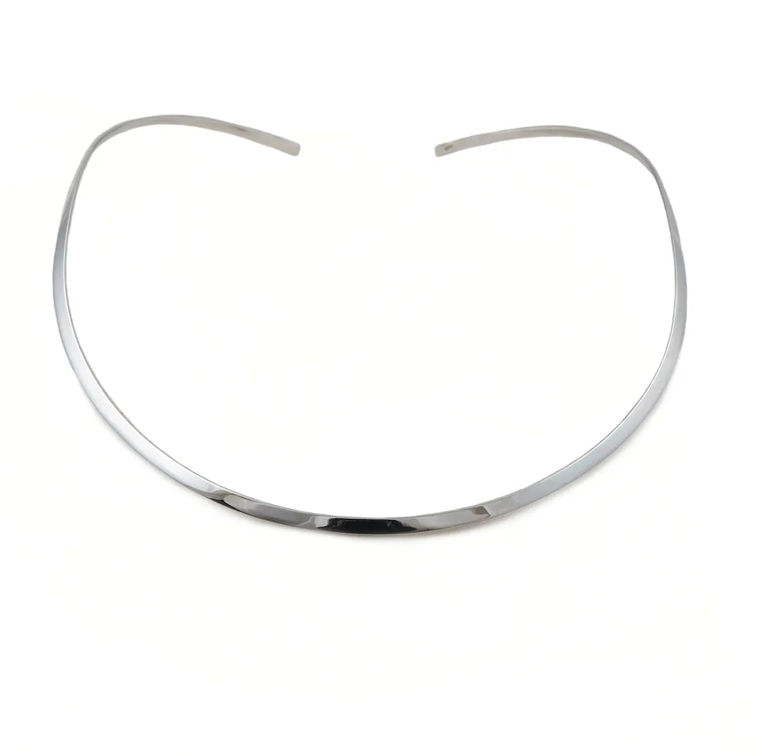 Polished Sterling Silver Choker Necklace