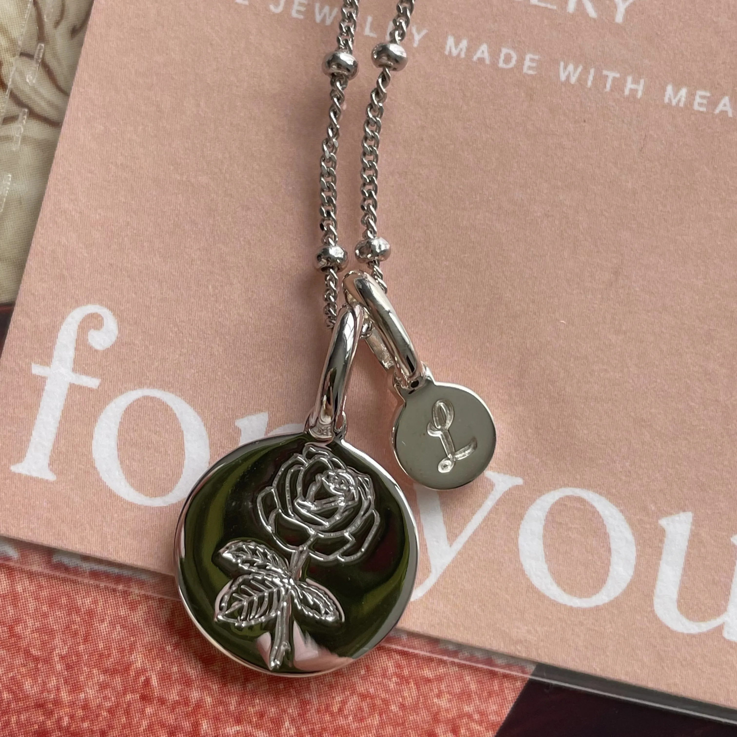 Poppy Necklace With Initial - August Flower