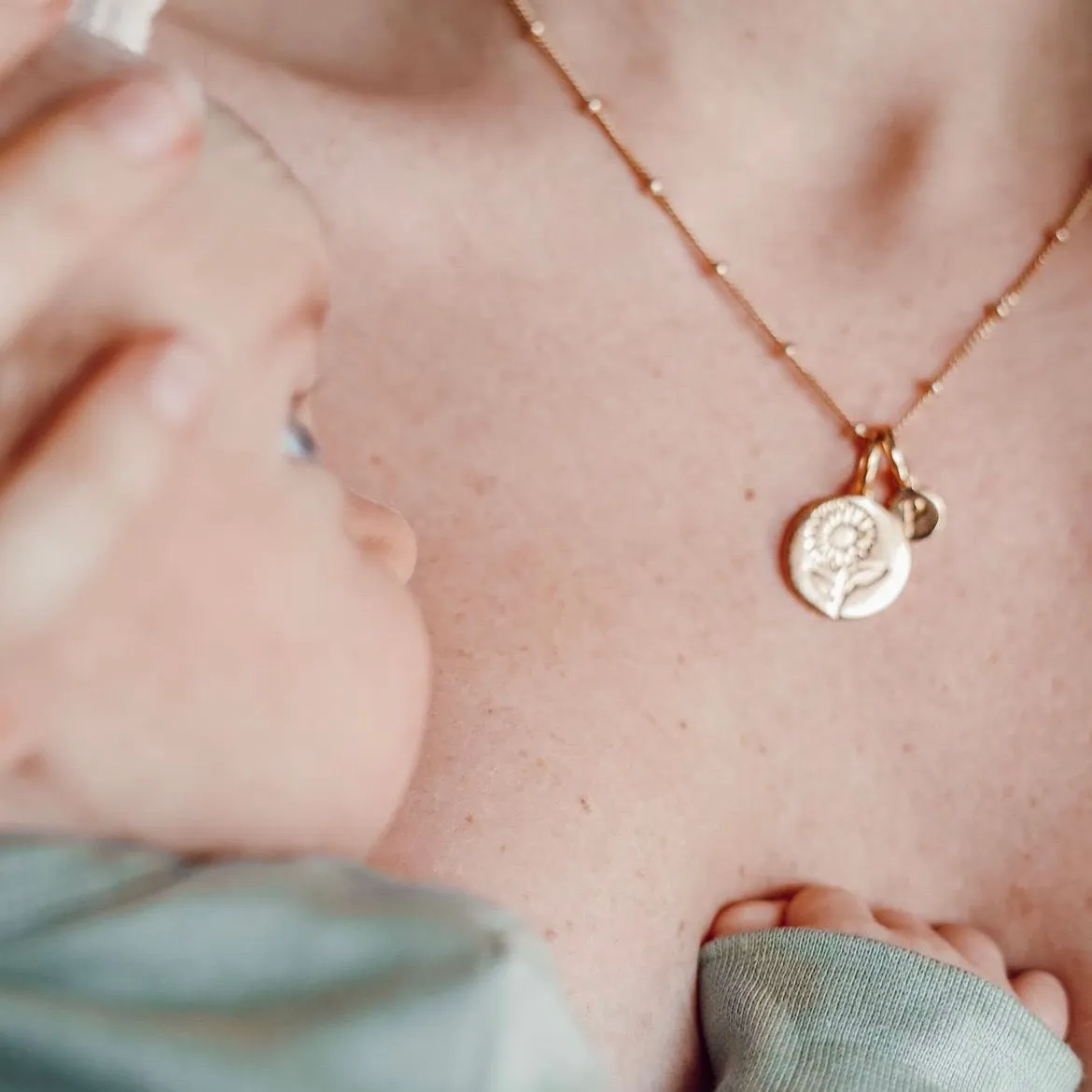 Poppy Necklace With Initial - August Flower