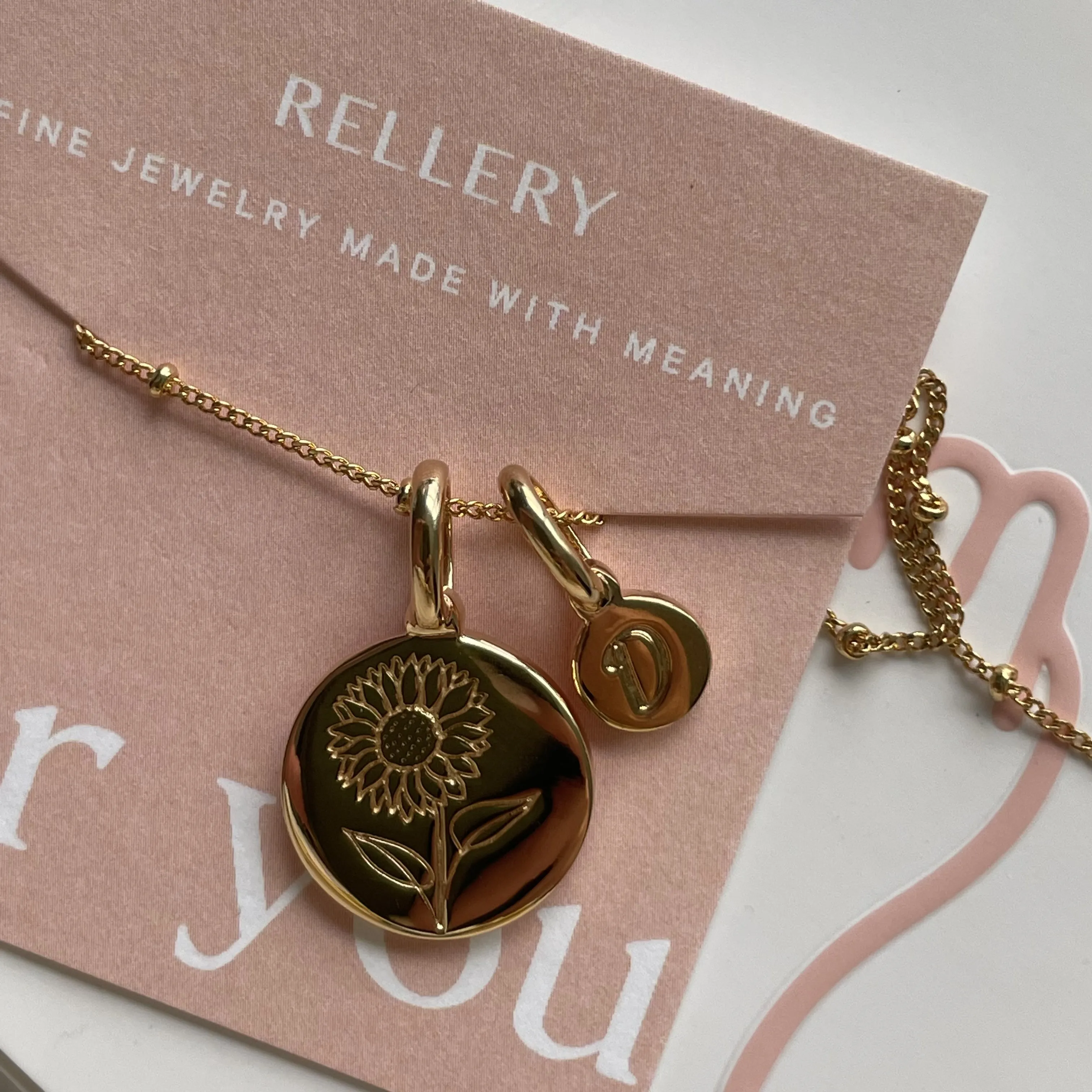 Poppy Necklace With Initial - August Flower