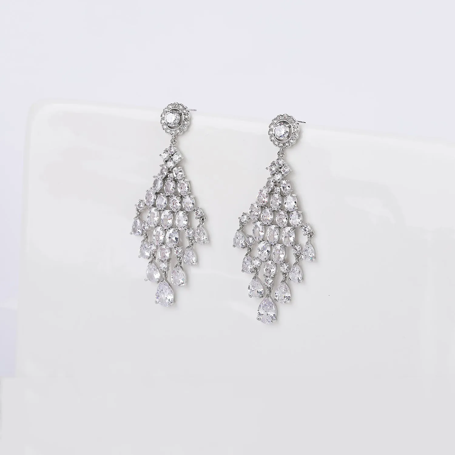 Popular Zircon Rhombus Dangle Earring, Women's Girl's Gatherings Jewelry CE11817