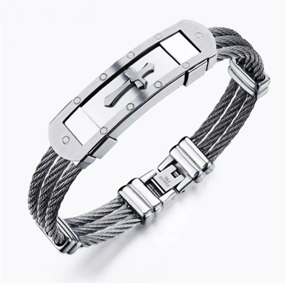 Premium Stainless Steel Cross Bracelet - Silver/Gold & Gold Medieval Version