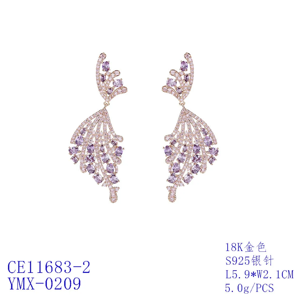 Pretty Cubic Zircon Dangle Wedding Earring, Women Girl Accessories Jewelry CE11683