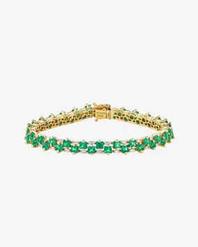 Princess Midi Stack Emerald Tennis Bracelet