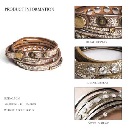 PU Leather Wrap around bracelet