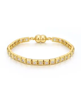 Pyramid Stud Tennis Bracelet- Gold