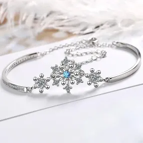 "Minou" - Snowflake Blue Bridal Bracelet