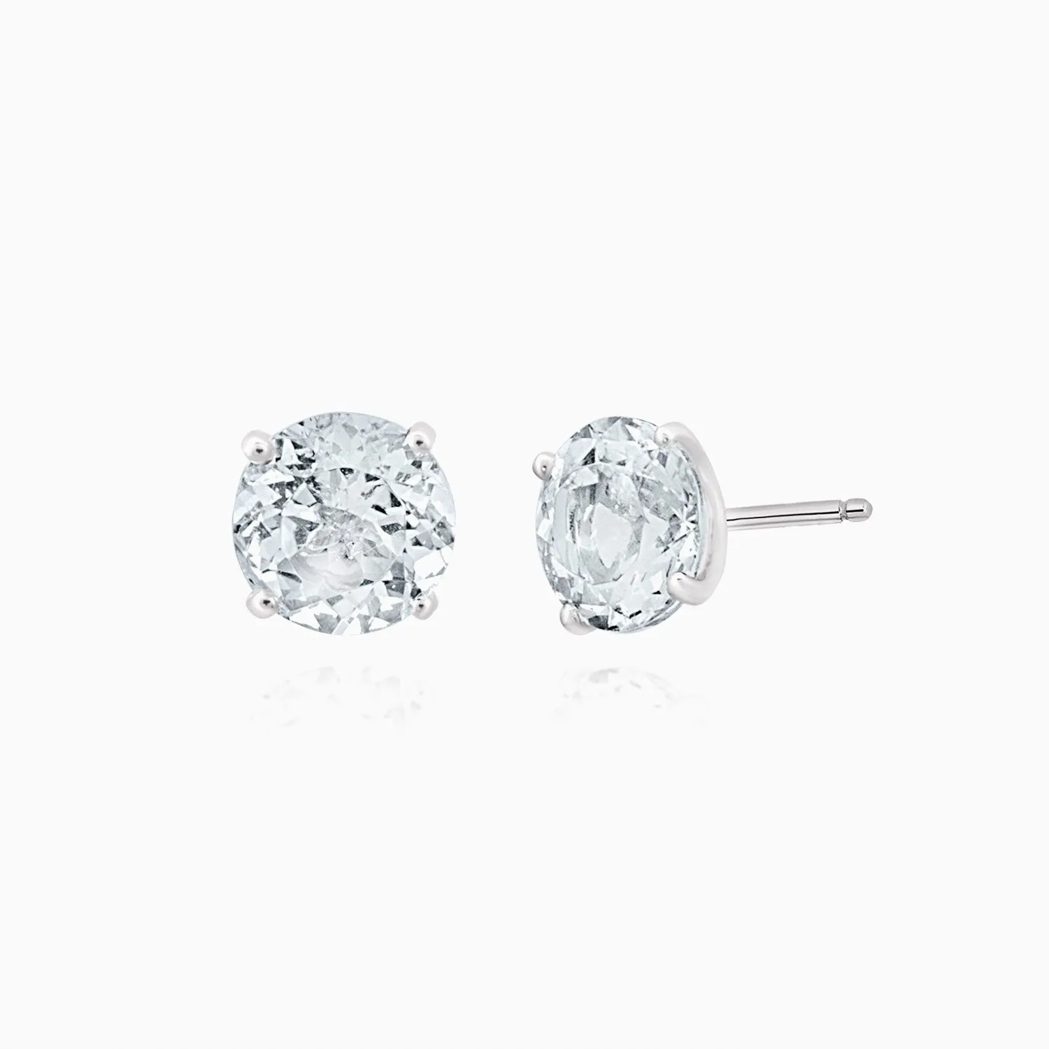 Round Aquamarine Studs