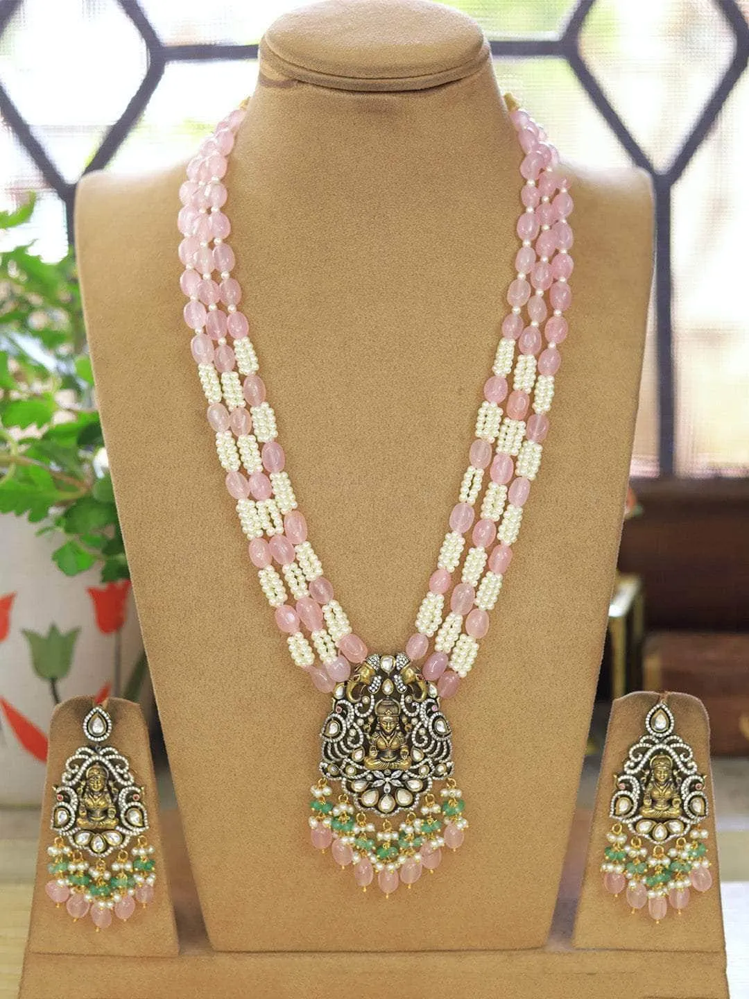 Royal Long Necklace With Earrings