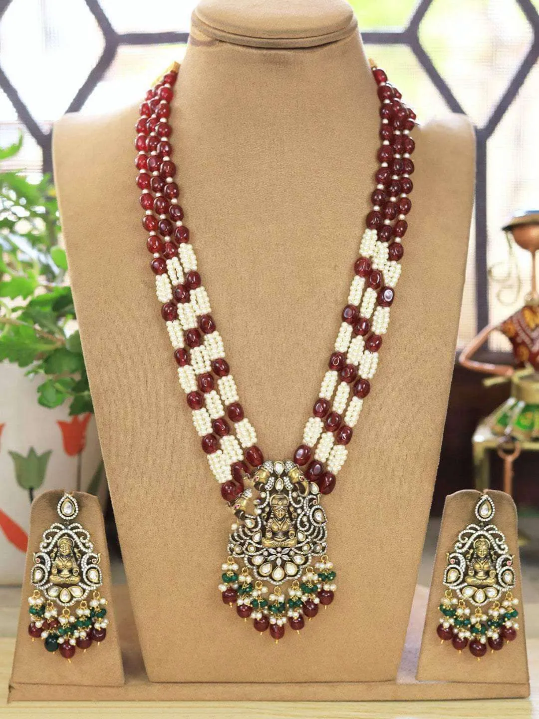 Royal Long Necklace With Earrings