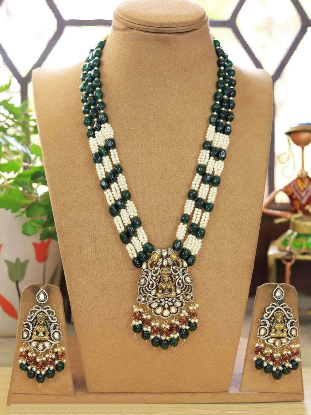 Royal Long Necklace With Earrings