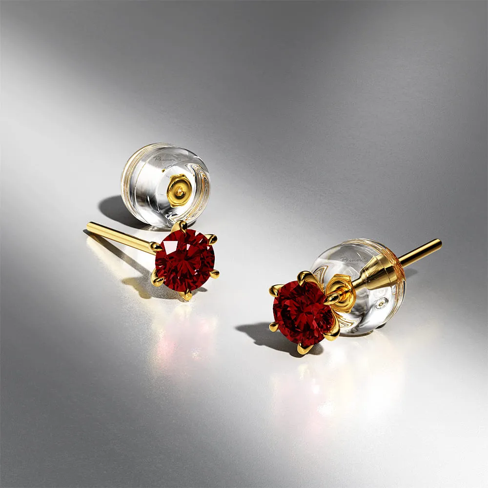 Royal Red Rubies Stud EarringsEncased in 18k Gold