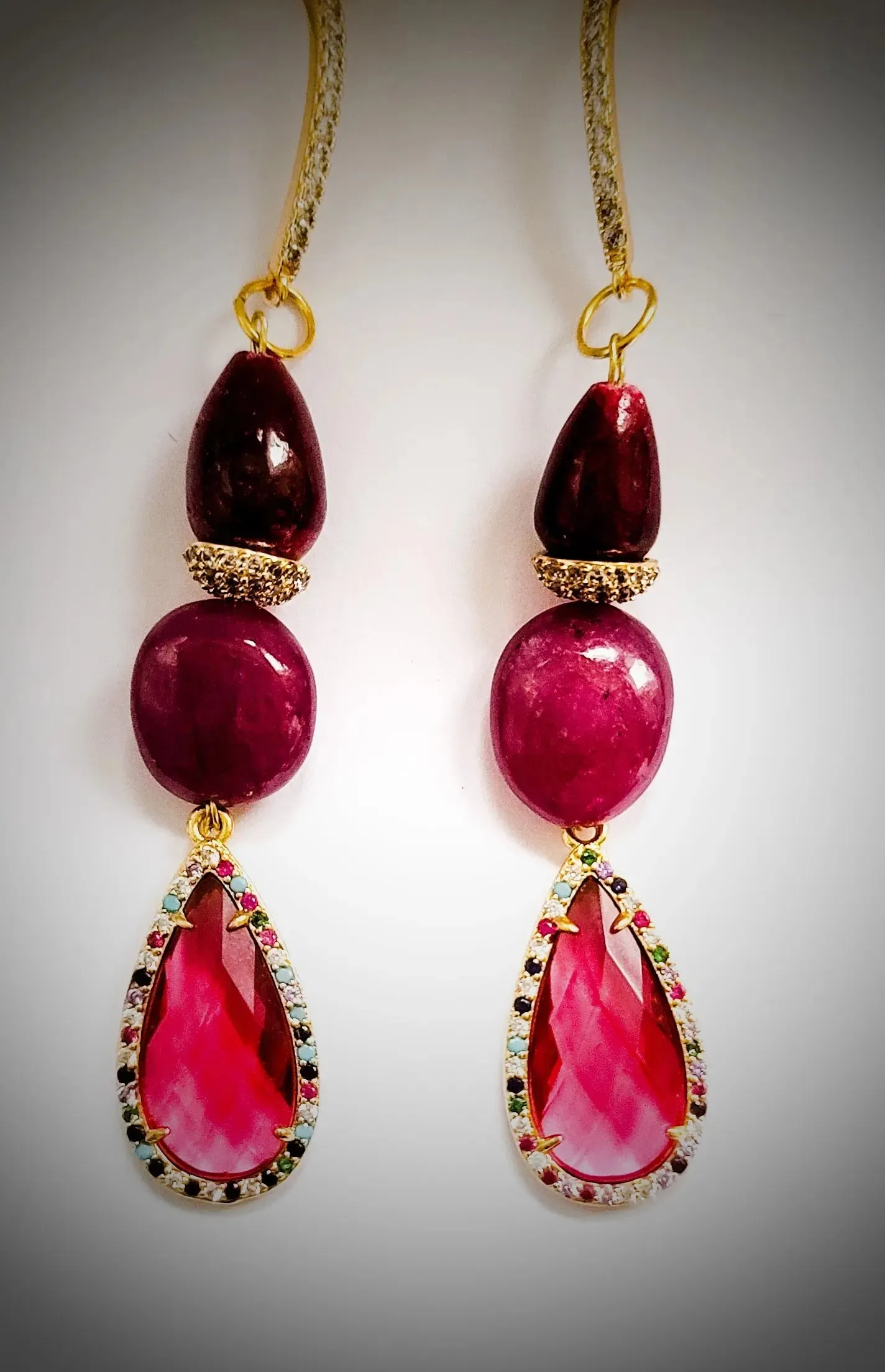 Ruby Dangling Earrings