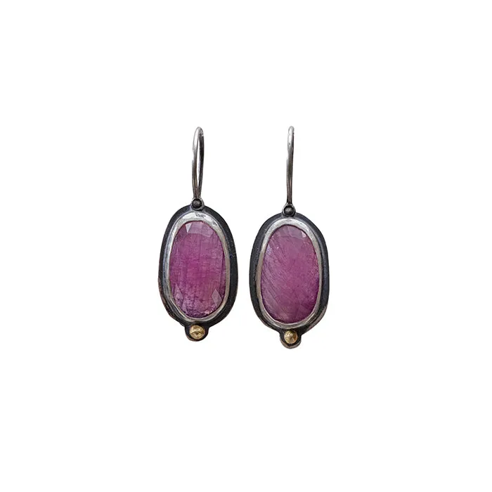 Ruby Earrings - Sterling   18k Gold