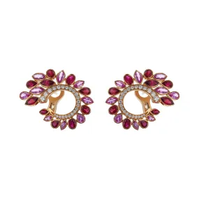 Ruby, Sapphire and Diamond De La Vie Hoop Earrings