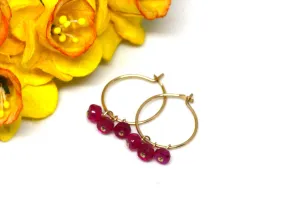 Ruby Small Hoop Earrings in Gold