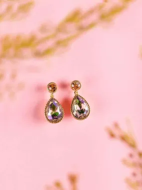 Sapphire Drop Earrings Peach