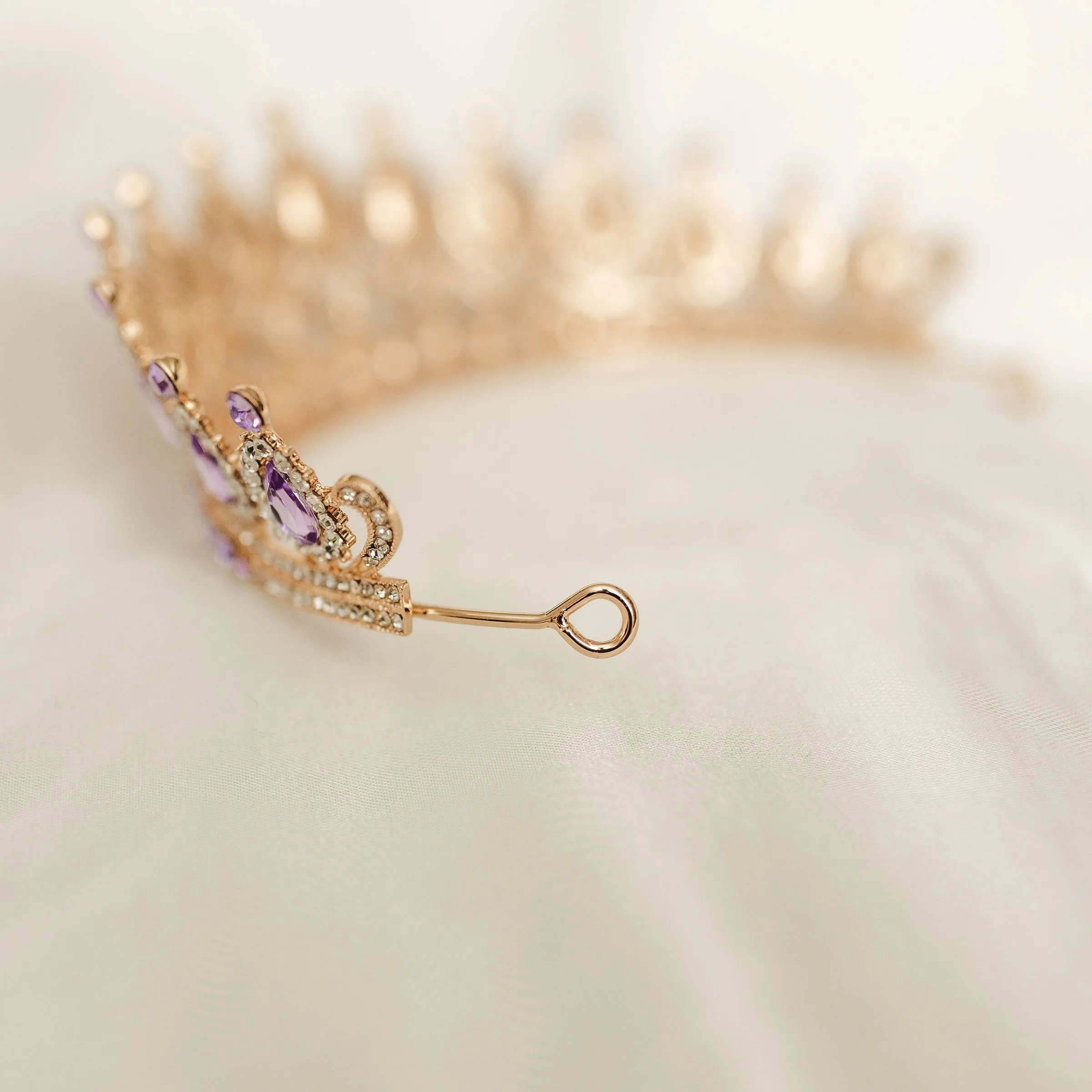 Saya's Tiara in Lavender Purple & Gold