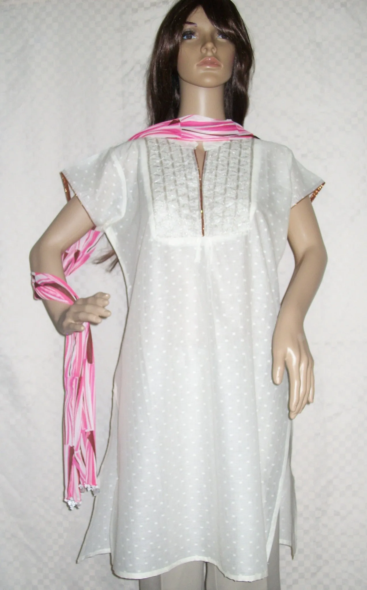 Scarf 2443 Pink Dupatta Chunni Shawl Wrap Shieno Sarees