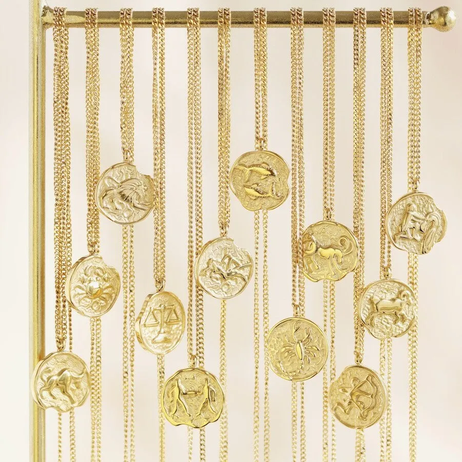 Scorpio Zodiac Gold Pendant Necklace