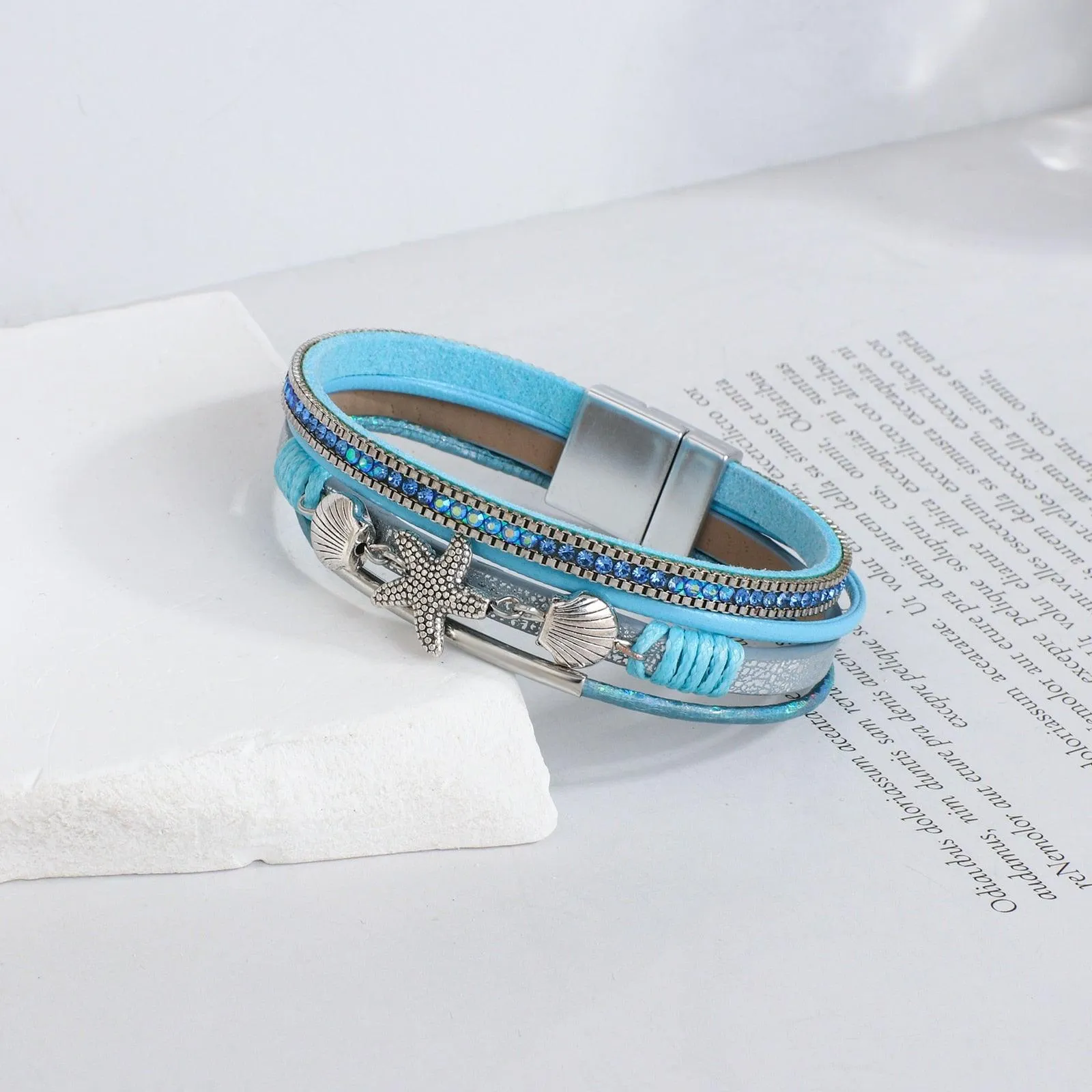 'Sea Life' Charm Cuff Bracelet - blue