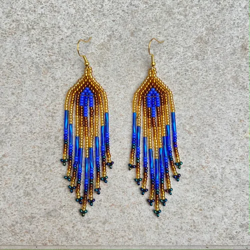 Seda Radiate Earrings - Egyptian Blue/Gold