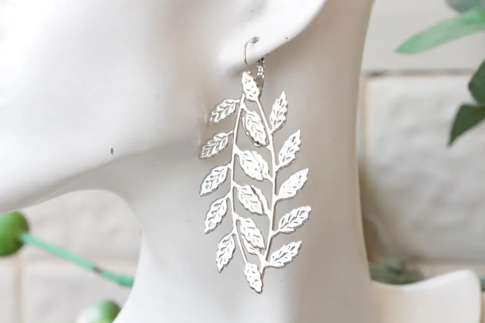 SILVER LEAF EARRINGS