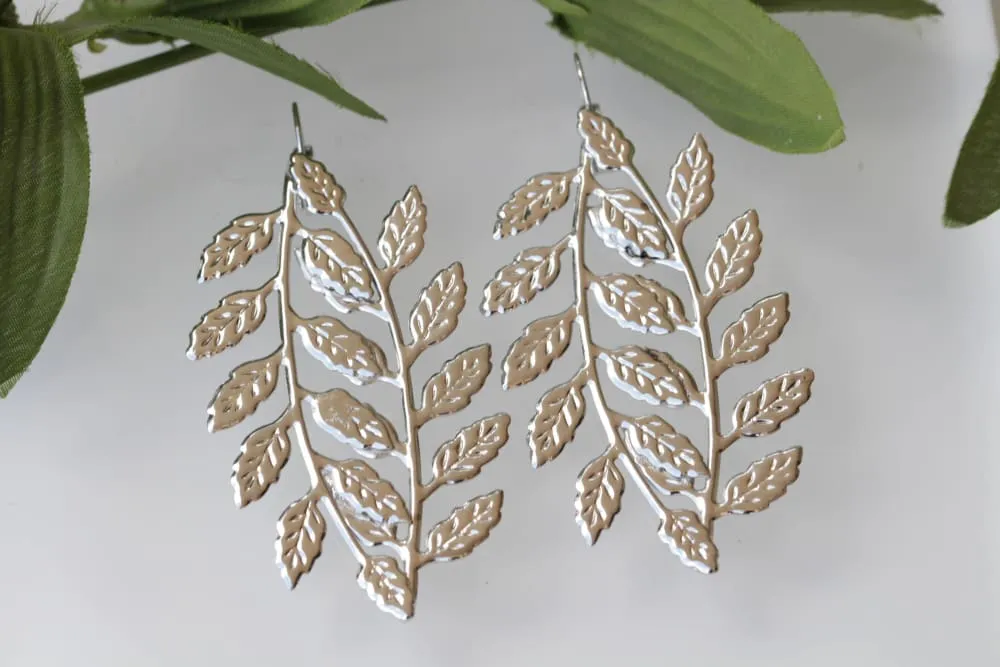 SILVER LEAF EARRINGS