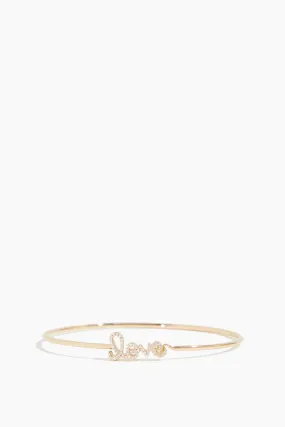 Small Love Wire Bangle in 14k Yellow Gold