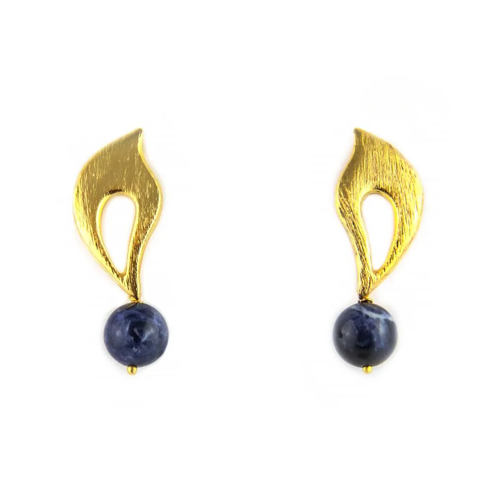 Sodalite Gold Plated Earrings