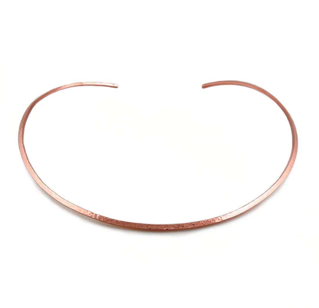 Solid Hammered Copper Choker Torc