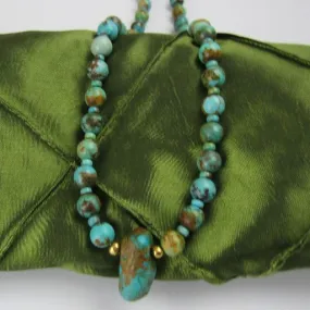 Southwestern Turquoise Bead Pendant Necklace