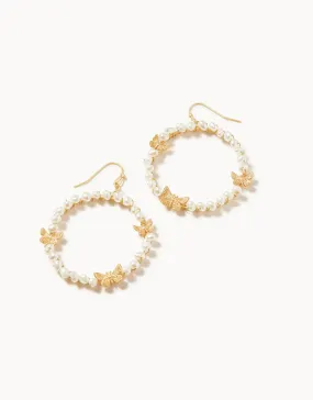 Spartina 449 Ann Pearl Butterfly Hoop Earrings