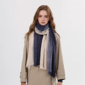 Spring Autumn Winter Thin High-end Gradient Two-tone Large Size Faux Cashmere Versatile Elegant Scarf