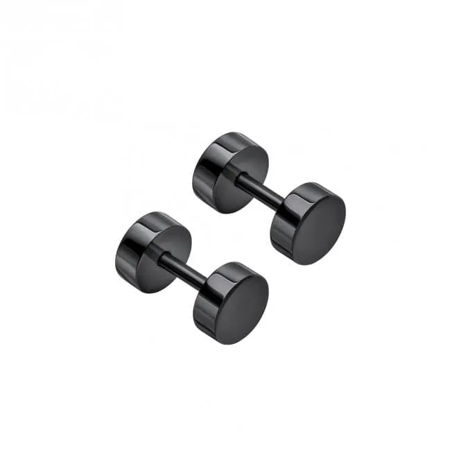 Stainless Steel Blackened Stud Earrings E6395