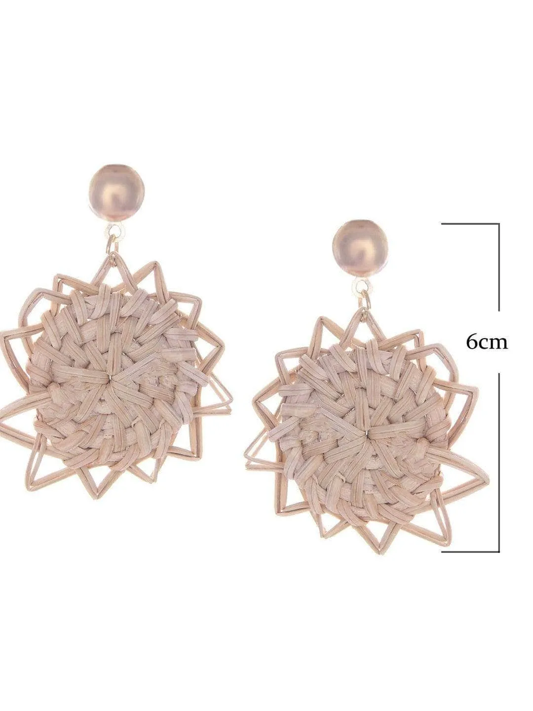 Star Bamboo Earrings Beige