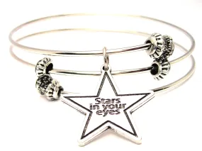 Stars in Your Eyes Triple Style Expandable Bangle Bracelet