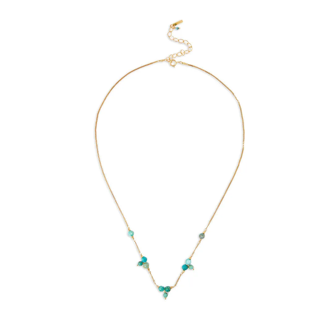 Stationed Bead Necklace in Turquoise