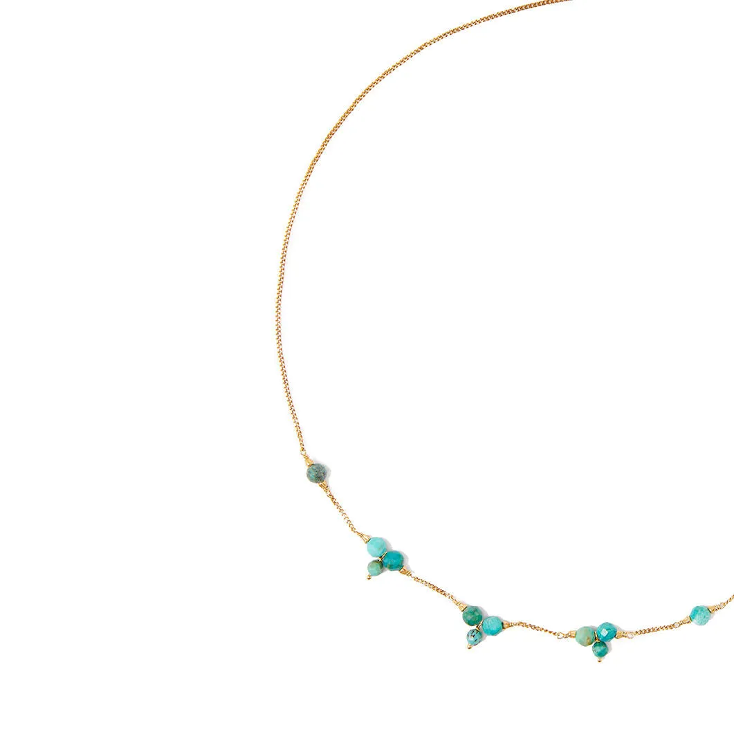 Stationed Bead Necklace in Turquoise