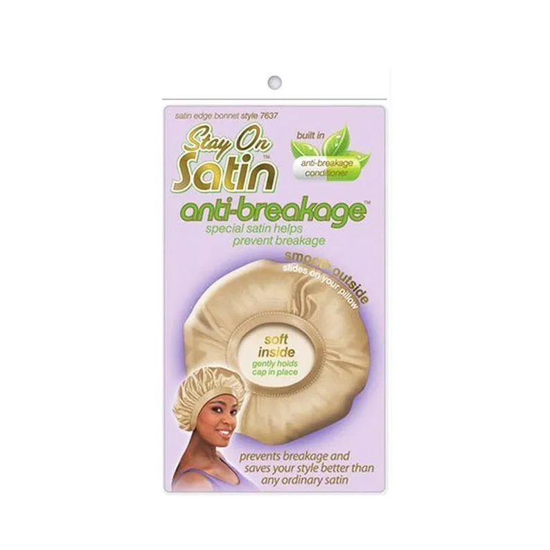 STAY ON SATIN Anti-Breakage Satin Edge Bonnet #7637 [ASSORTED COLOR]