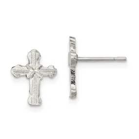 Sterling Silver Cross Mini Earrings