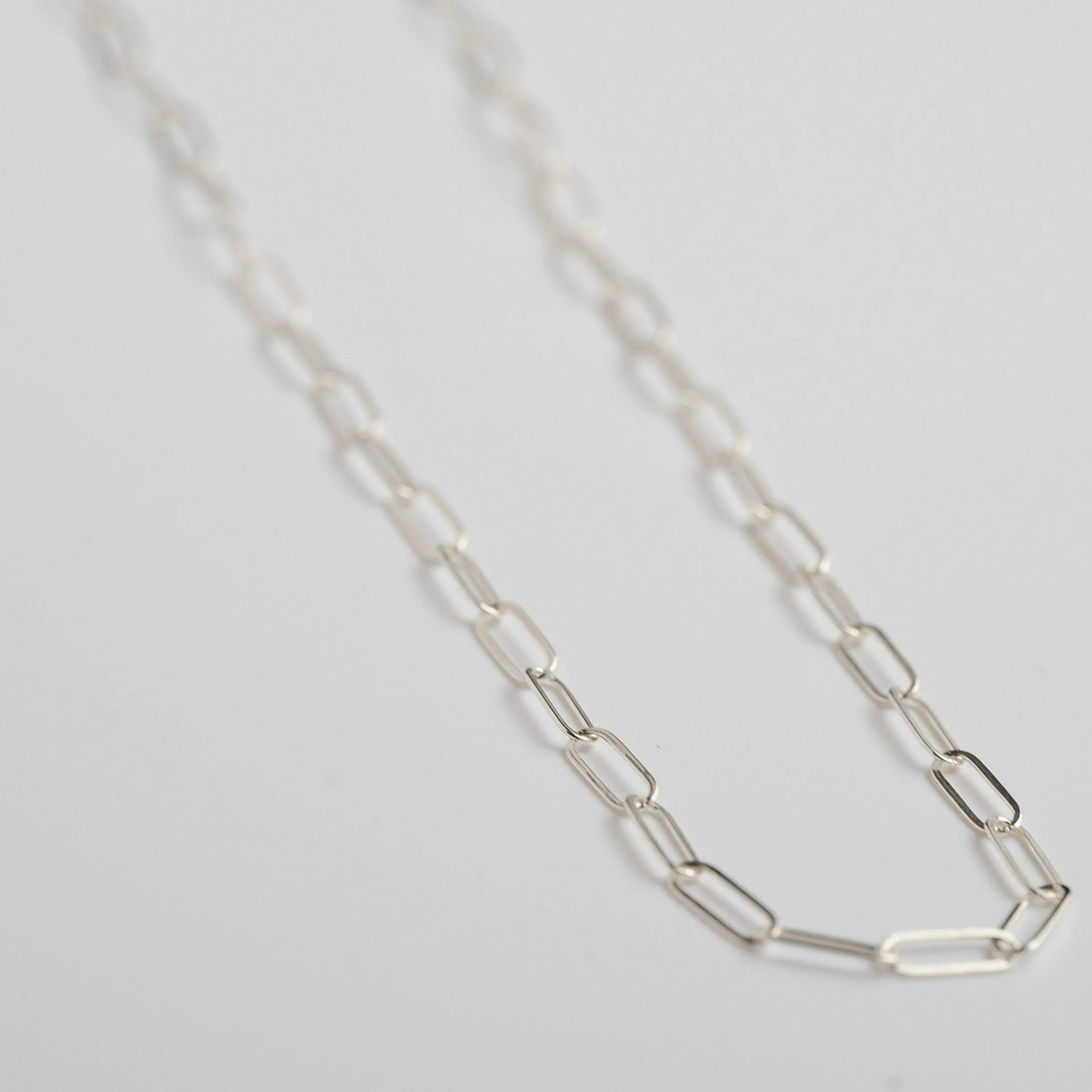 Sterling Silver Paperclip Necklace - Choose Size