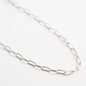 Sterling Silver Paperclip Necklace - Choose Size