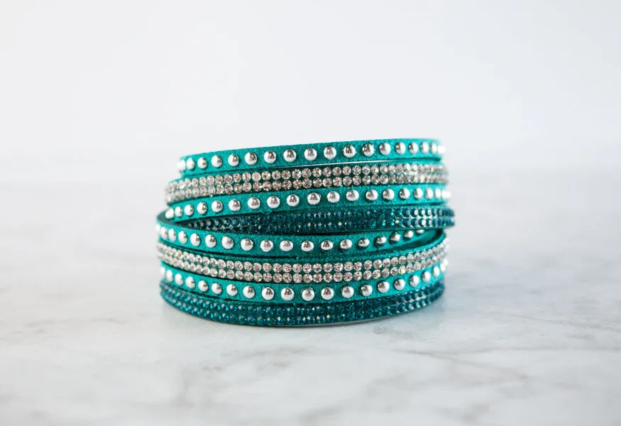 Studded Leather Wrap Bracelet