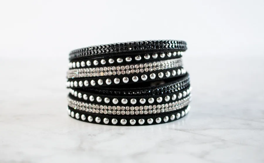 Studded Leather Wrap Bracelet