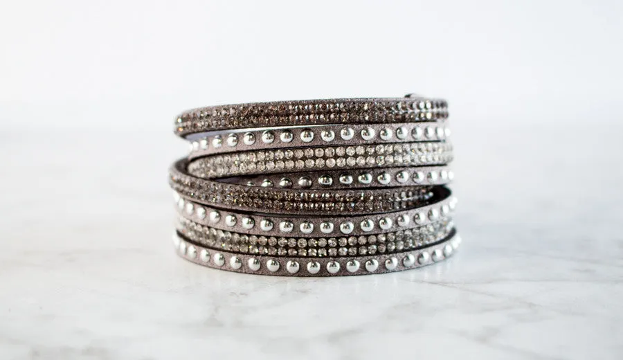 Studded Leather Wrap Bracelet