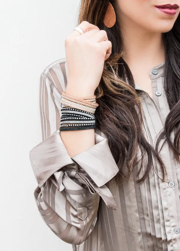 Studded Leather Wrap Bracelet