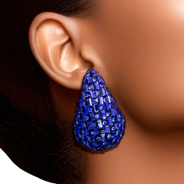 Studs Rainbow Embellished Teardrop Earrings